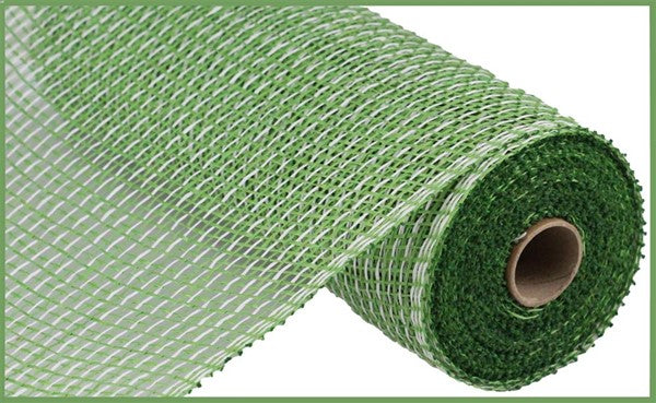 10X10yd Multi Poly Burlap Mesh Lime Green/White