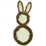 19.5"H x 9.5"W Flocked Grapevine Rabbit, Brown/Green  WJ