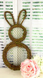 19.5"H x 9.5"W Flocked Grapevine Rabbit, Brown/Green  WJ