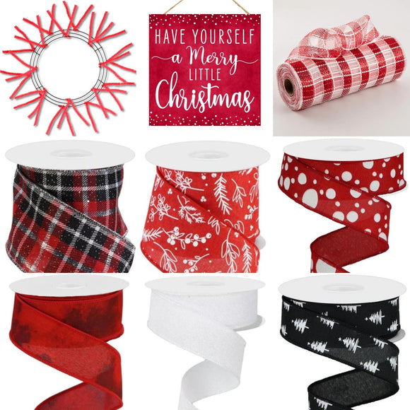 Wreath Kit, Have Yourself A Merry Little Christmas, Red/Black/White ***OUT FOR THE SEASON***