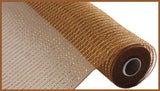 10"x10yd Wide Foil Mesh, Brown w/Laser Gold Foil  SU35B