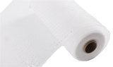 10"x10yd Wide Foil Mesh, White w/White Iridescent Foil  SU35B