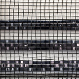 10"x10yd Border Stripe Metallic Mesh, Black w/Black Foil  SU35