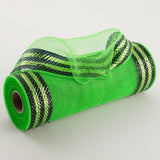 10"x10yd Border Stripe Metallic Mesh, Lime/Black Foil  SU35