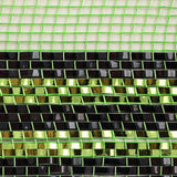 10"x10yd Border Stripe Metallic Mesh, Lime/Black Foil  SU35