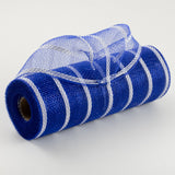 10"x10yd Vertical Wide Stripe Mesh, Royal Blue/White  SU35B