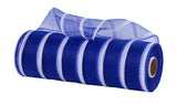 10"x10yd Vertical Wide Stripe Mesh, Royal Blue/White  SU35B