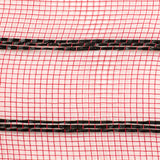 10"x10yd Vertical Wide Stripe Mesh, Red/Black  SU35B