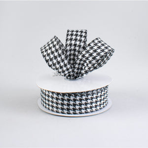 1"x10yd Small Houndstooth, White/Black  ***ARRIVING SPRING 2024***