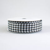 1"x10yd Small Houndstooth, White/Black  ***ARRIVING SPRING 2024***