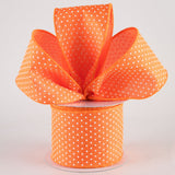 2.5"x10yd Raised Swiss Dots On Royal Burlap, New Orange/White  SP2