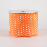 2.5"x10yd Raised Swiss Dots On Royal Burlap, New Orange/White  SP2