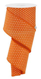 2.5"x10yd Raised Swiss Dots On Royal Burlap, New Orange/White  SP2