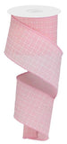 2.5"x10yd Raised Stitched Squares On Royal Burlap, Pale Pink/White  MA3