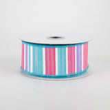 1.5"x10yd Multi Width Horizontal Rainbow, White/Lavender/Pink/Turquoise  MA50
