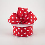 1.5"x10yd Random Stars, Red/White  AP12