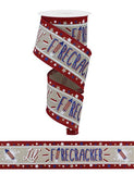 2.5"x10yd Lil' Firecracker On Royal Burlap, Natural/Red/White/Blue  MA42