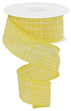 1.5"x10yd Check Royal Burlap, Yellow  MA61