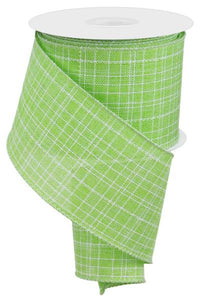 2.5"x10yd Check Royal Burlap, Lime Green MA62