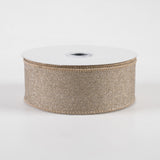 1.5"x10yd Fine Glitter On Royal Burlap, Taupe  OT3