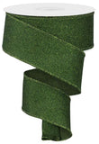 1.5"x10yd Fine Glitter On Royal Burlap, Moss Green  MA67