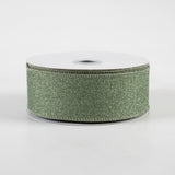 1.5"x10yd Fine Glitter On Royal Burlap, Sage Green  JL12