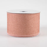 2.5"x10yd Fine Glitter On Royal Burlap, Rose Gold  OT2 AP33