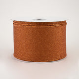 2.5"x10yd Fine Glitter On Royal Burlap, Pumpkin  JY26