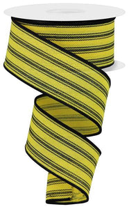 1.5"x10yd Ticking Stripe, Yellow/Black  MA76