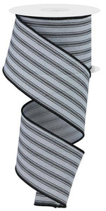 2.5"x10yd Ticking Stripe, Grey/Black  MA71