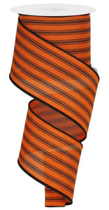 2.5"x10yd Ticking Stripe, Orange/Black  MA70