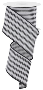 2.5"x10yd Ticking Stripe, White/Black  MA74