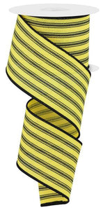 2.5"x10yd Ticking Stripe, Yellow/Black  MA69