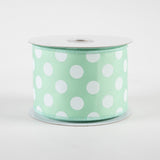 2.5"x10yd Polka Dots On Diagonal Weave, Mint Green/White  AP6