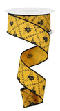 1.5"x10yd. Honey Bee Trellis On Diagonal Weave, Dark Yellow/Black  MA74