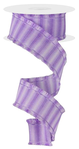 1.5x10yd Vertical Stripe Ribbon Lavender/White