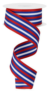 1.5"x10yd Vertical Stripe, Red/White/Blue  MA107