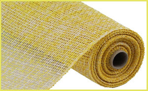 10.25"x10yd Two Tone Poly Burlap Mesh, Yellow/White  SU36  ***ARRIVING WINTER 2024***