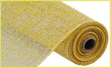 10"x10yd Two Tone Poly Burlap Mesh, Yellow/White ***ARRIVING SPRING 2024***