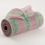 10"x10yd Plaid Poly Burlap Mesh, Pink/Mint/Fresh Green/Lavender/Cream  SU36