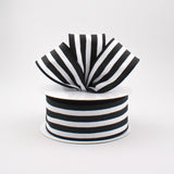 1.5"x10yd Vertical Stripe On Linen, Black/White  FF31 OC19