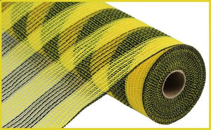 10.5"x10yd Faux Jute/Poly Mesh Small Stripe, Yellow/Black  SU35