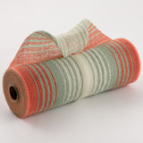 10.5"x10yd Faux Jute Ombre Mesh, Sage/Orange/Cream  SU35B