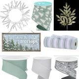 Wreath Kit, Winter "Where The Treetops Glisten", White/Sage Green/Silver/Eucalyptus Green