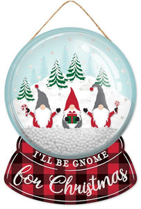 12"H x 9"L Gnome For Christmas Globe Dome, Robins Egg/Black/Red/White/Grey  WS4
