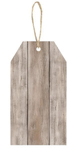 12"L x 6.5"H MDF Wood Look Blank Tag, Grey/White/Tan  WS2