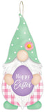 13.25"H x 5.75"L Happy Easter Gnome Shape, Mint/White/Light Pink/Lavender/Yellow  WS1