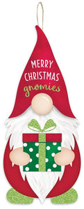 13.25"H x 5.75"L Christmas Gnome Shape, Red/White/Lime Green  WS1