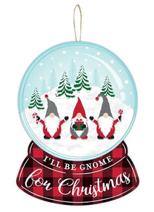 12"H x 9"L Gnome For Christmas Snow Globe, Robins Egg/Black/Red/White/Grey  WS1 WS4