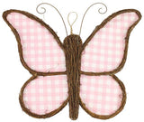 21.5"Lx17"H Vine/Check Butterfly, Light Pink/White/Natural  SU43WCD